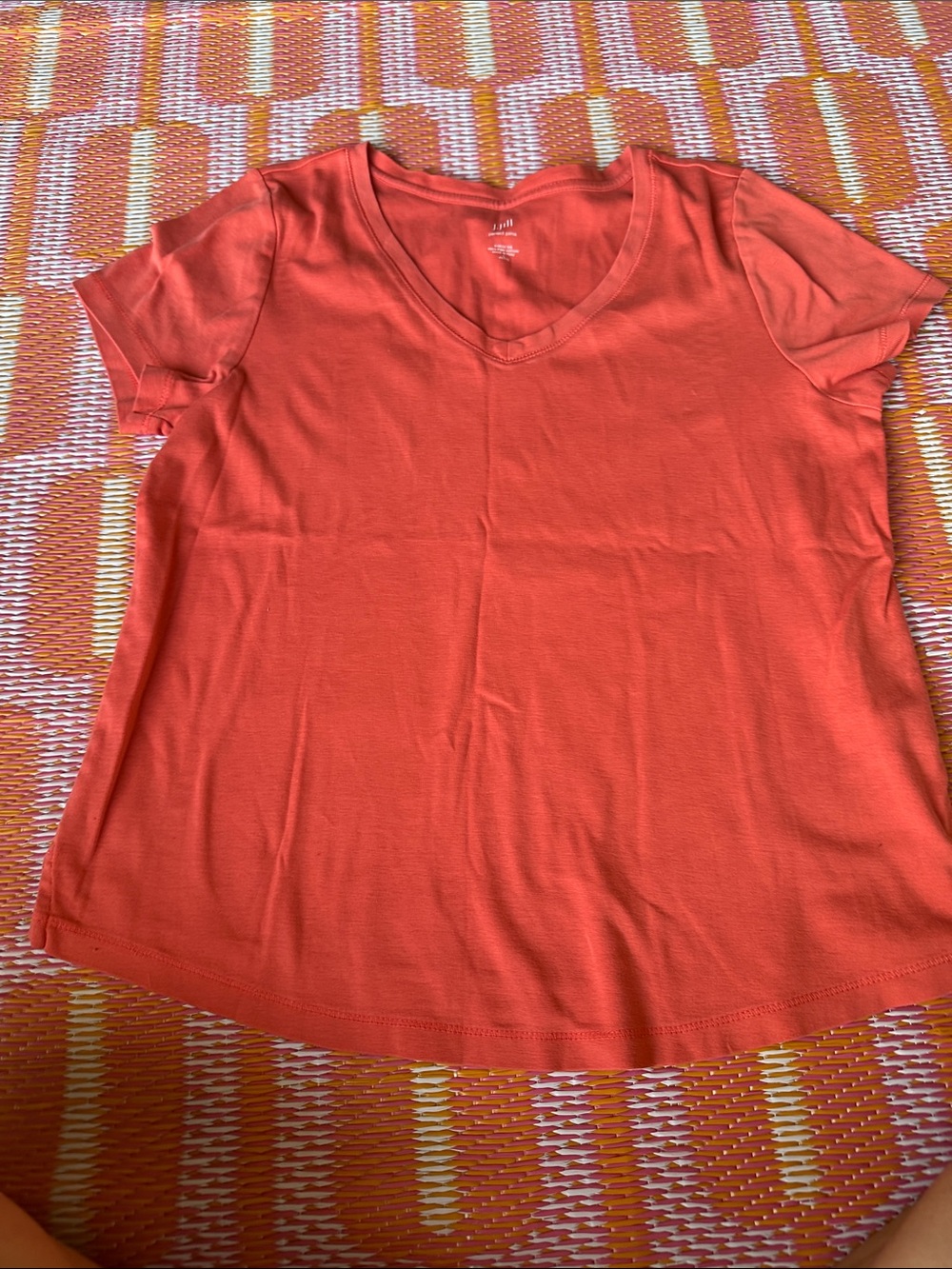 J. Jill Coral V-Neck Short Sleeve Tee